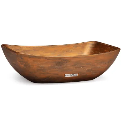 Zdjęcie Oryginalna umywalka 50 cm VIRGO BASIC – AGED METAL, miedziany i czarny, lakier matowy