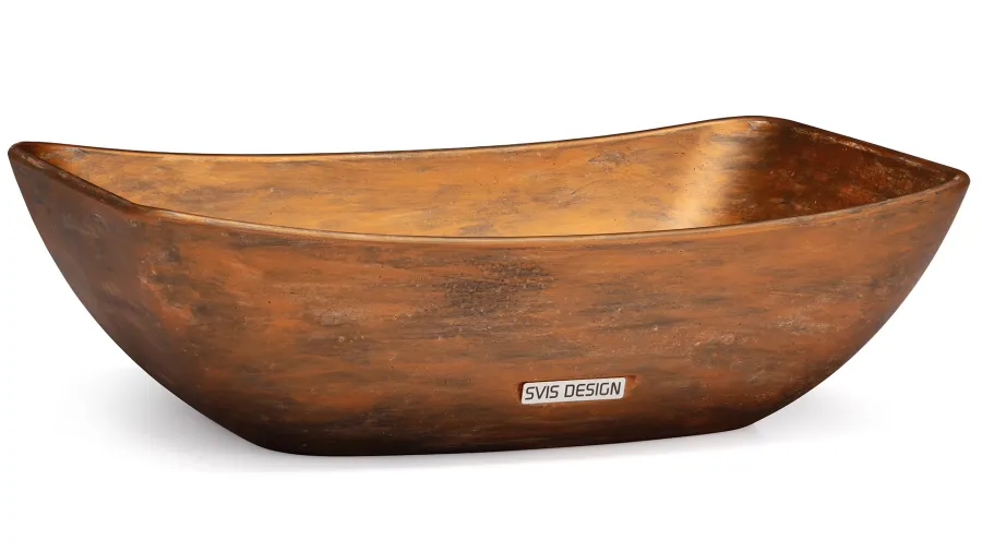 obrazek 1 Oryginalna umywalka 50 cm VIRGO BASIC – AGED METAL, miedziany i czarny, lakier matowy