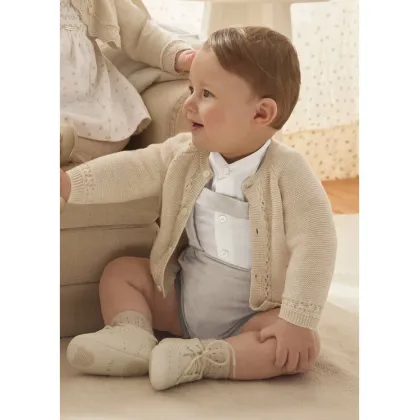 Zdjęcie Mayoral Komplet body i szorty 2248 Beżowy Regular Fit