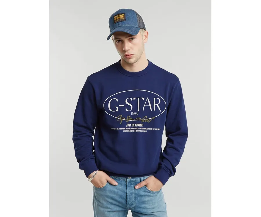 obrazek 1 G-Star Raw Bluza Circle D25100-D257 Niebieski Regular Fit