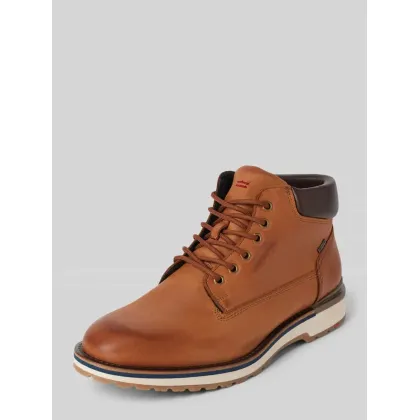 Zdjęcie Buty sznurowane ze skóry z wytłoczonym logo model ‘VARAS’
