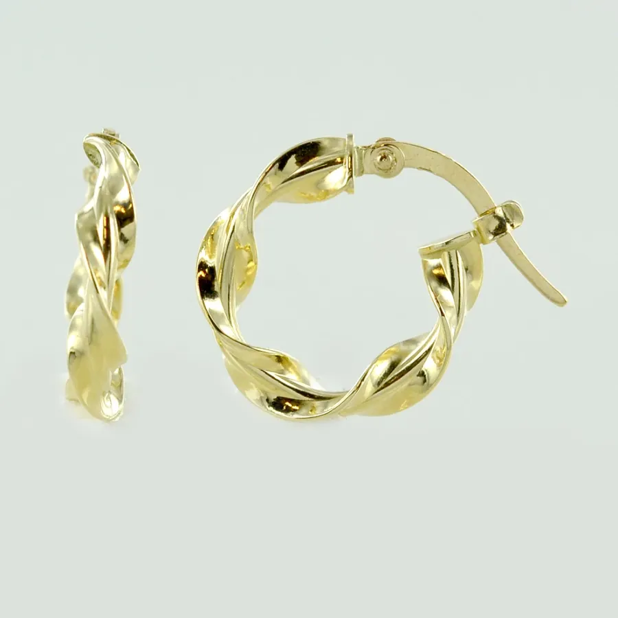 obrazek 2 Zawinięte kolczyki koła z żółtego złota