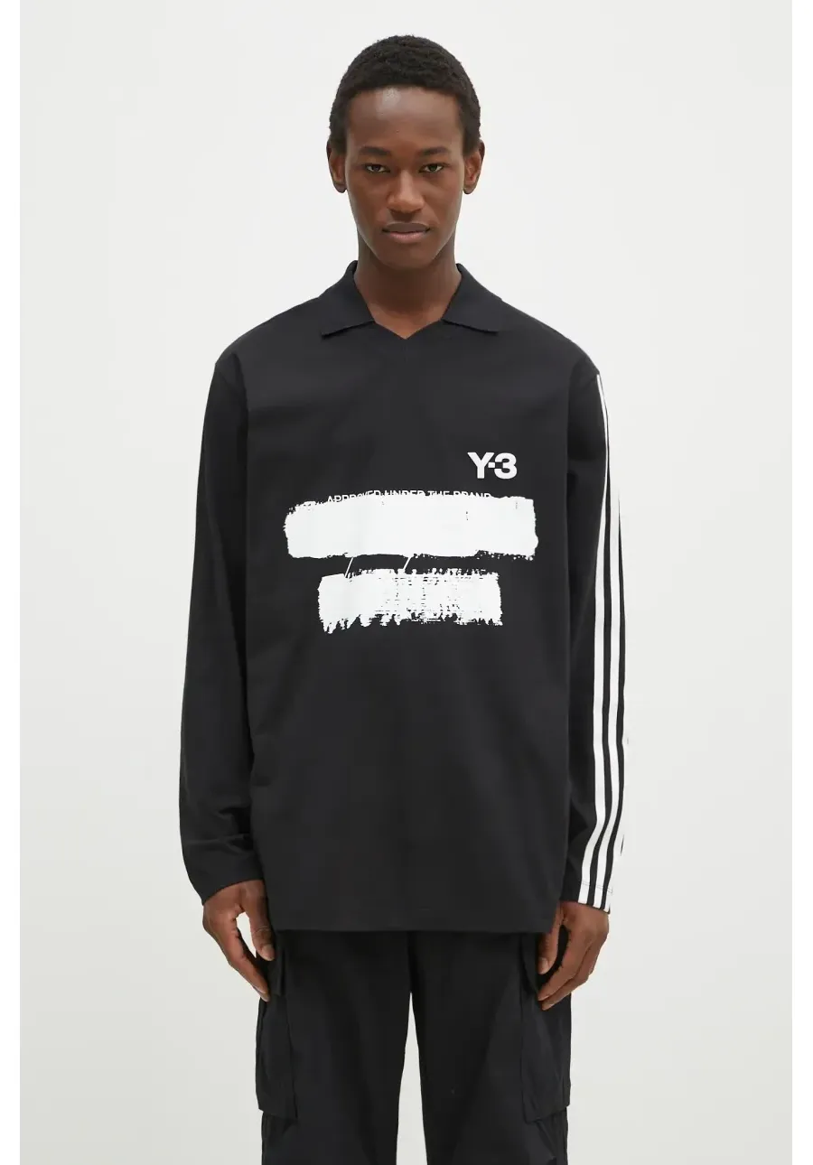 obrazek 1 Y-3 longsleeve Graphic Logo Longsleeve Tee męski kolor czarny z nadrukiem JN4876