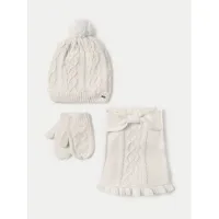 Zdjęcie Mayoral Zestaw czapka, szalik i rękawiczki 10768 Écru