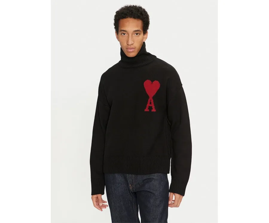 obrazek 1 AMI PARIS Golf BFUKS406.018 Czarny Regular Fit