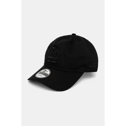 Zdjęcie New Era czapka z daszkiem bawełniana LEAGUE ESSENTIAL 9TWENTY® LOS ANGELES DODGERS kolor czarny z aplikacją 60471467