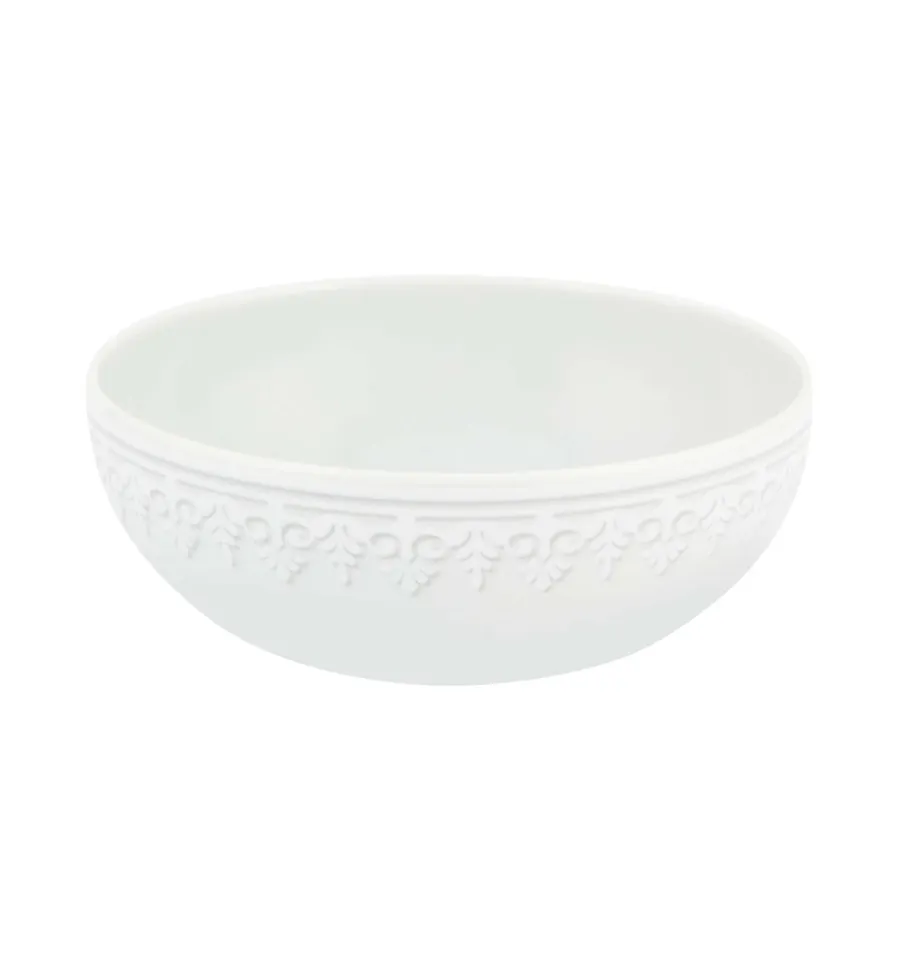 obrazek 1 Miska na płatki z porcelany Ornament z białą płaskorzeźbą - Vista Alegre