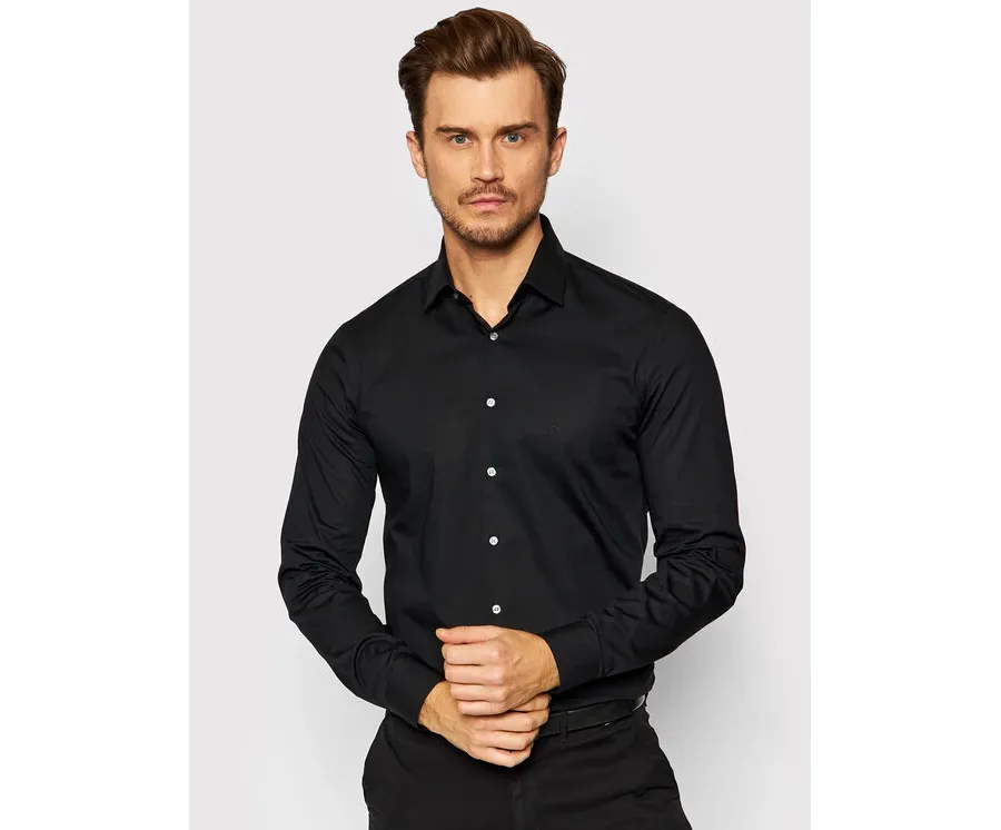 obrazek 1 Calvin Klein Koszula Poplin K10K108229 Czarny Slim Fit