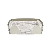 Picture Beautiful white leather dog bed 60x42xH15 cm