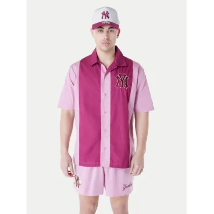 Zdjęcie New Era Koszula New York Yankees Stripe Revere 60596341 Różowy Regular Fit