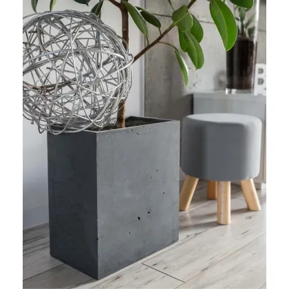 Zdjęcie 35x22x40 cm CT - Donica betonowa w kształcie prostokąta (szara)