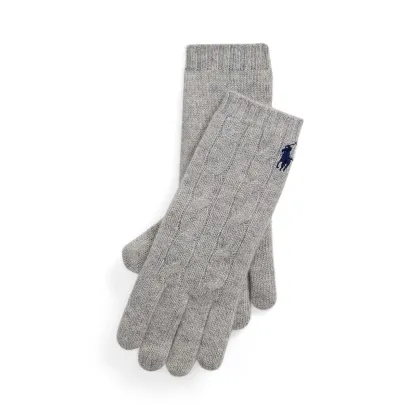 Zdjęcie Polo Ralph Lauren rękawiczki wełniane kolor szary 455956295