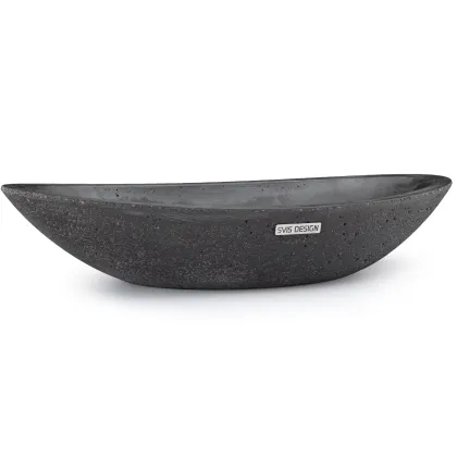 Zdjęcie Stylowa umywalka 60 cm ORION BRUSHED – bardzo ciemnoszary, bez dekoru, lakier matowy