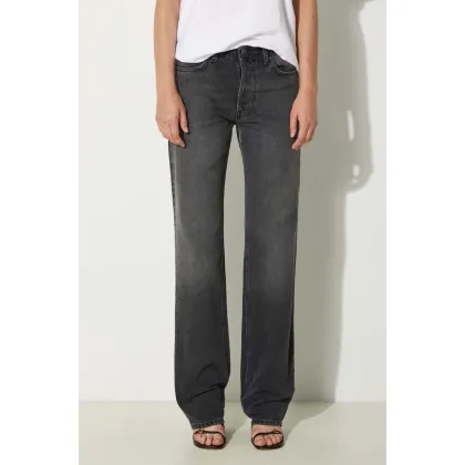 Zdjęcie Fiorucci jeansy Faded Black Straight Fit Jeans damskie high waist W01FPDJE075DN01DN05