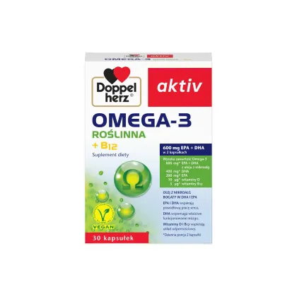 Zdjęcie Doppelherz Aktiv Omega-3 Roślinna Suplement diety z olejem z mikroalg Kapsułki DOPPELHERZ
