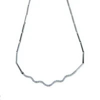 Picture Beautiful choker with central white zircons, cm.43