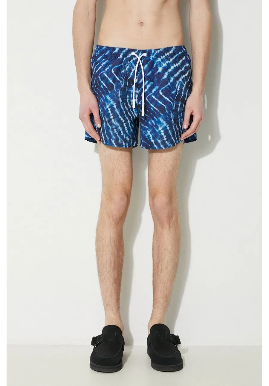 obrazek 1 Marcelo Burlon szorty kąpielowe Aop Sound Waves Swim Short kolor niebieski CMFA003S24FAB0024501