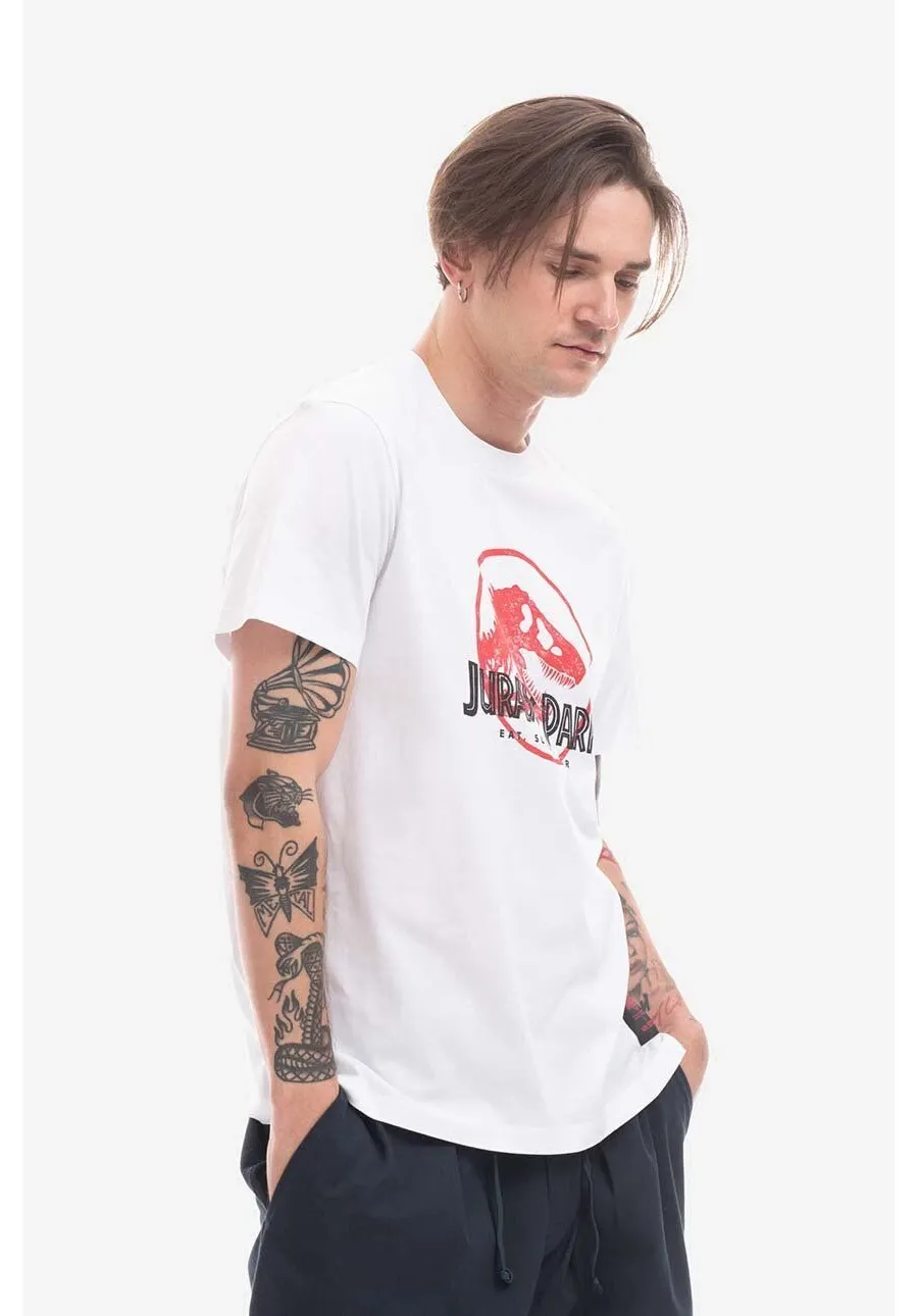 obrazek 1 Neil Barett t-shirt bawełniany kolor biały z nadrukiem PBJT142.U506S-1141