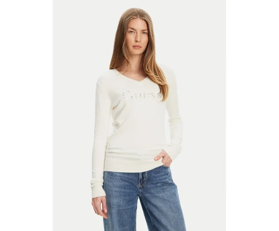 obrazek 1 Guess Sweter W5YR24 Z2NQ2 Écru Regular Fit