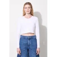 Zdjęcie JW Anderson longsleeve bawełniany Cropped Anchor Embroidery Longsleeve Top kolor biały JO0211.PG1501.001