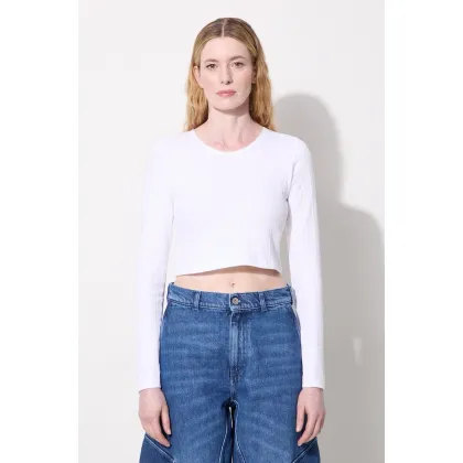 Zdjęcie JW Anderson longsleeve bawełniany Cropped Anchor Embroidery Longsleeve Top kolor biały JO0211.PG1501.001