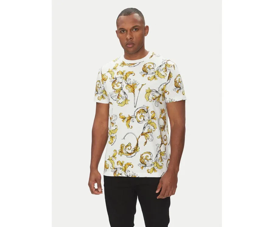 obrazek 1 Versace Jeans Couture T-Shirt 78GAH6S0 Biały Regular Fit
