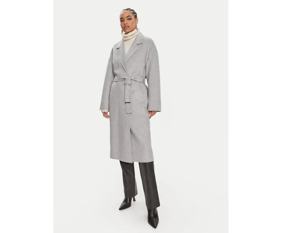 obrazek 1 Calvin Klein Płaszcz wełniany K20K207089 Szary Oversize