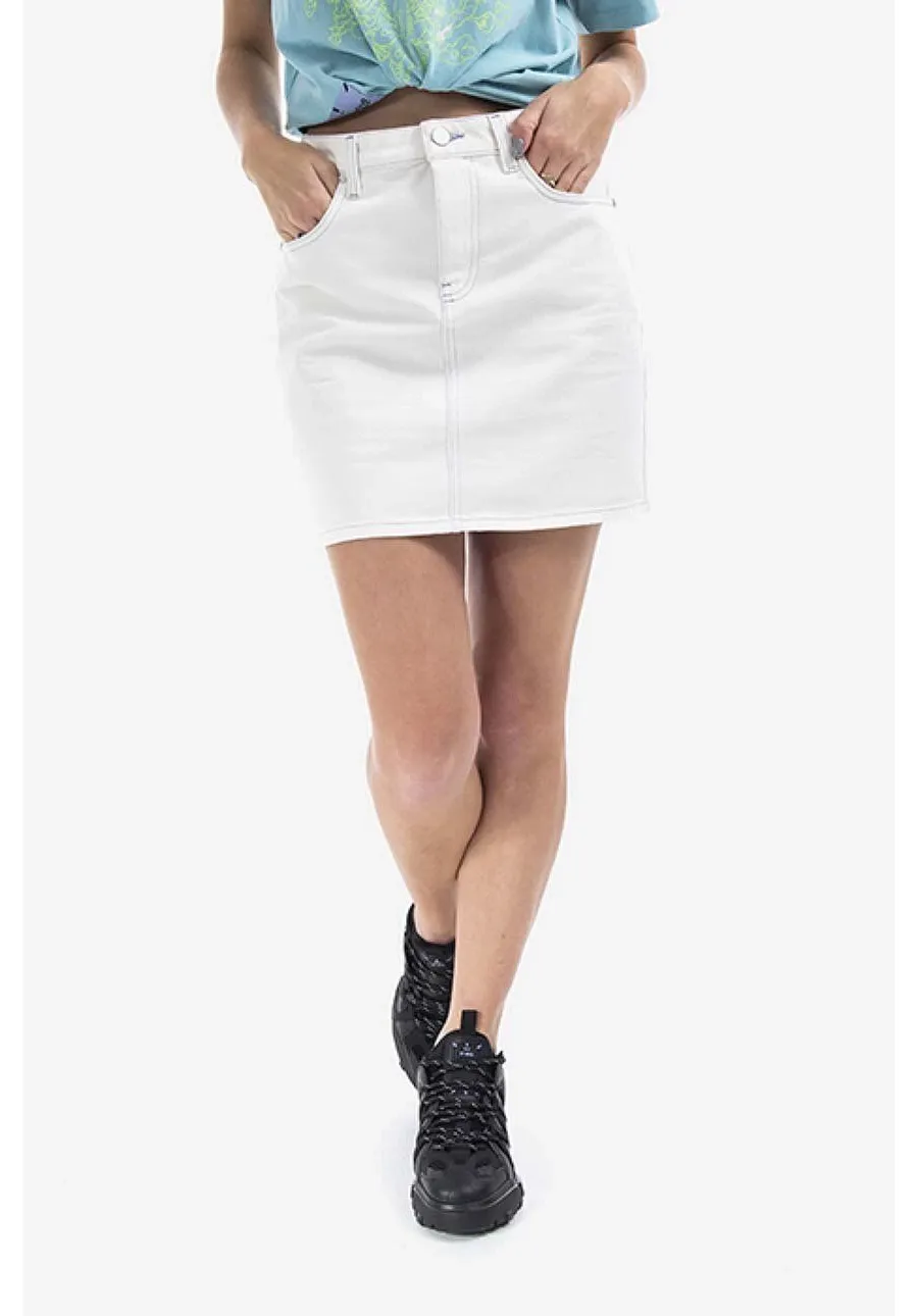 obrazek 1 MCQ spódnica jeansowa bawełniana kolor biały mini prosta 623877RRR209001-CREAM
