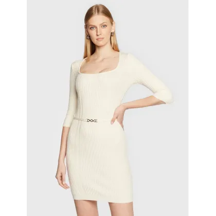 Zdjęcie Rinascimento Sukienka dzianinowa CFM0010919003 Écru Slim Fit