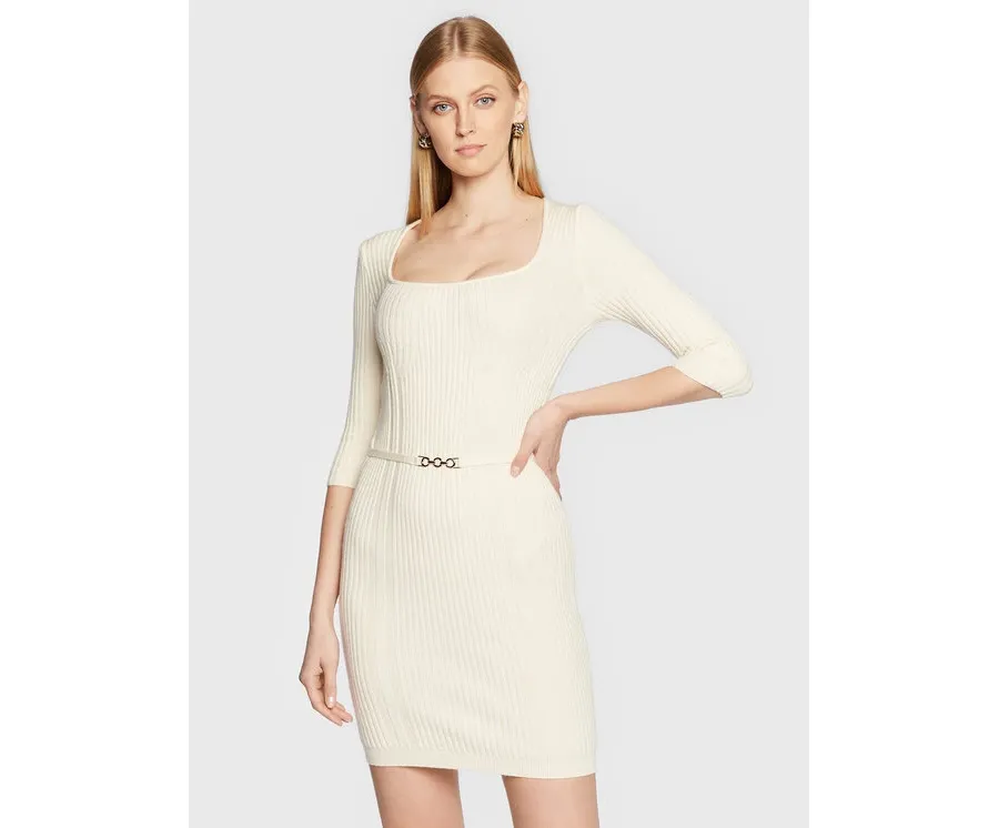obrazek 1 Rinascimento Sukienka dzianinowa CFM0010919003 Écru Slim Fit