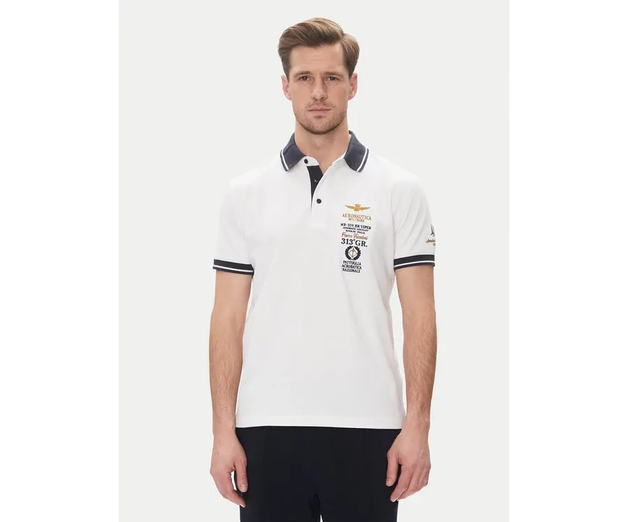 obrazek 1 Aeronautica Militare Polo 251PO1853P191 Biały Regular Fit