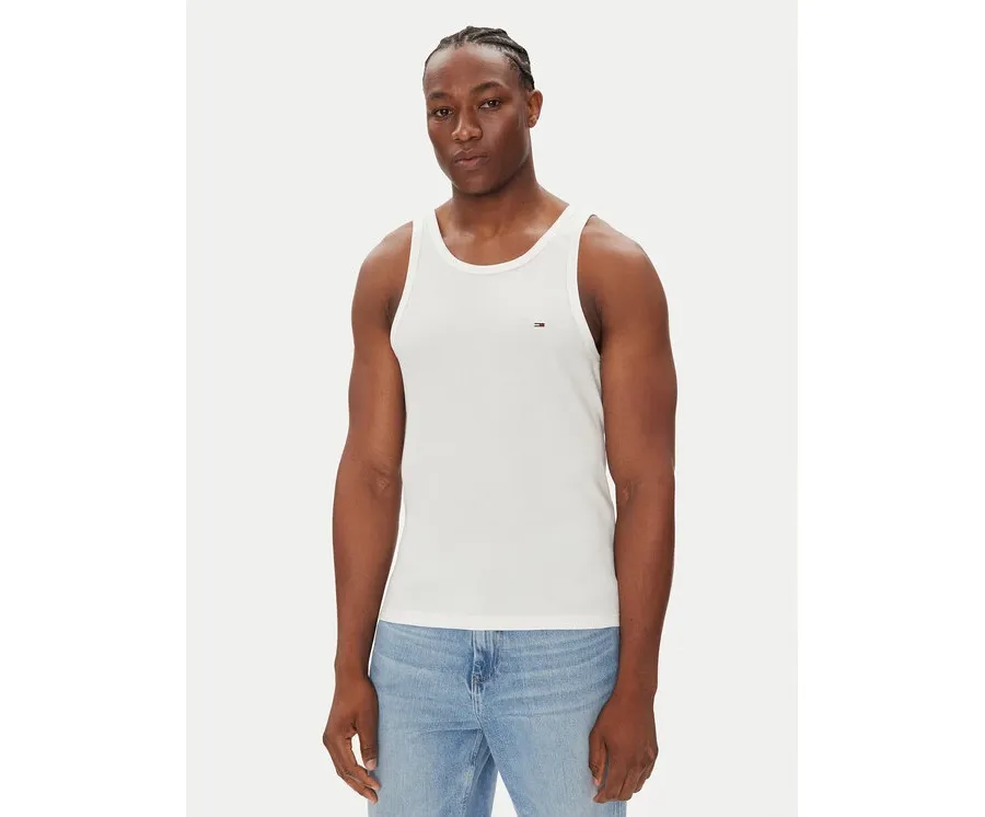 obrazek 1 Tommy Jeans Tank top Classic Flag DM0DM21927 Biały Slim Fit
