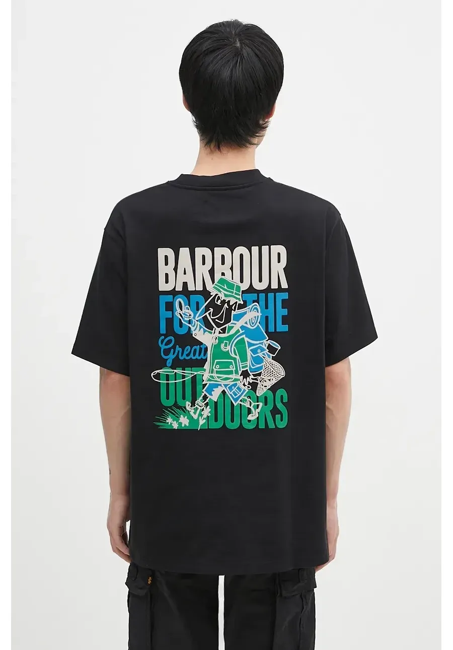 obrazek 1 Barbour t-shirt bawełniany Leonard OS Graphic męski kolor czarny z nadrukiem MTS1353