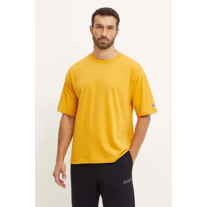 Zdjęcie Champion t-shirt bawełniany męski kolor żółty gładki 219632