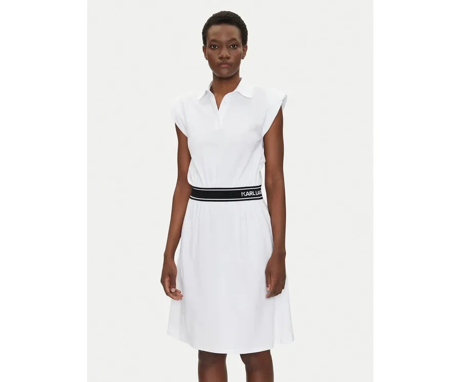 obrazek 1 KARL LAGERFELD Sukienka codzienna A2W13038 Biały Regular Fit