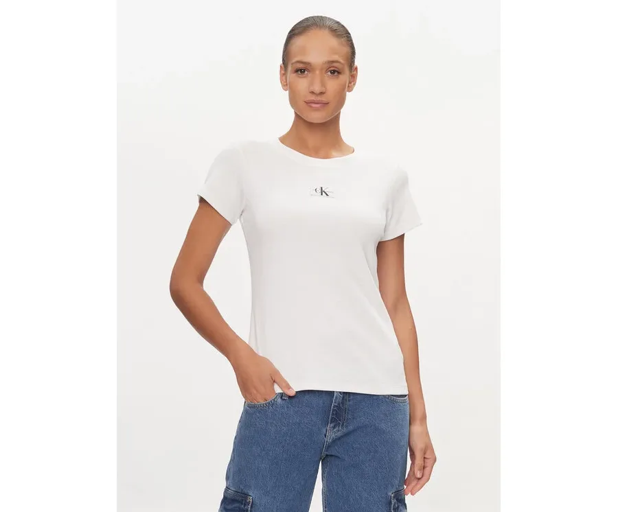 obrazek 1 Calvin Klein Jeans T-Shirt J20J223358 Biały Slim Fit