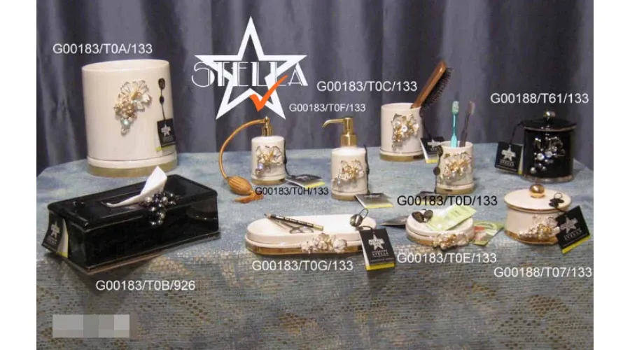 obrazek 1 Ekskluzywny ceramiczny atomizer na perfumy z pompką zdobiony kryształkami Swarovskiego