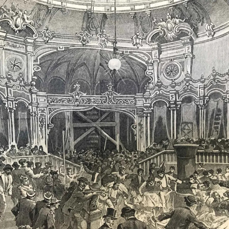 obrazek 3 Antyczny wydruk - bal sportowy Manzottiego w Teatro della Scala w 1897 r.