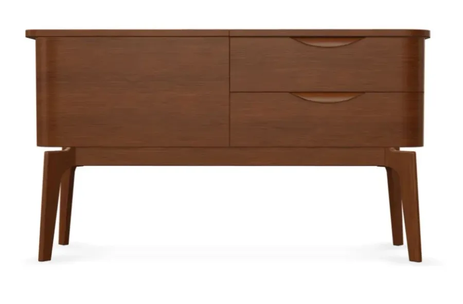 obrazek 3 Minimalistyczna drewniana komoda, kredens z ukrytym lustrem