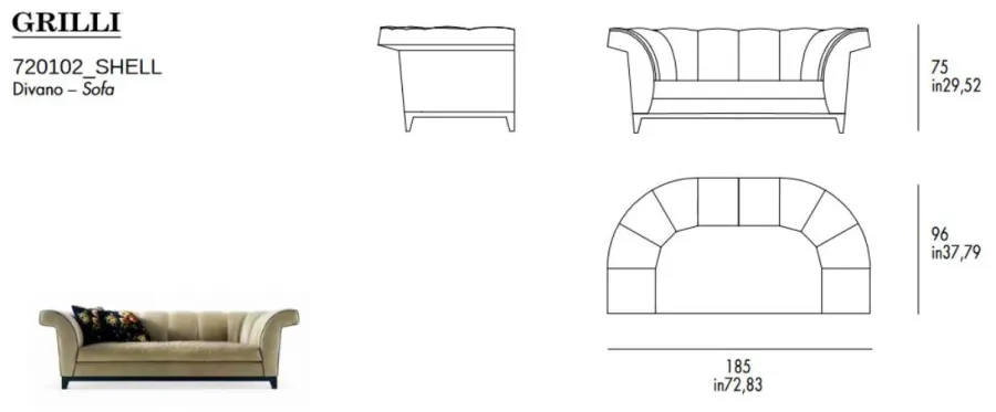 obrazek 6 Włoska elegancka sofa Shell
