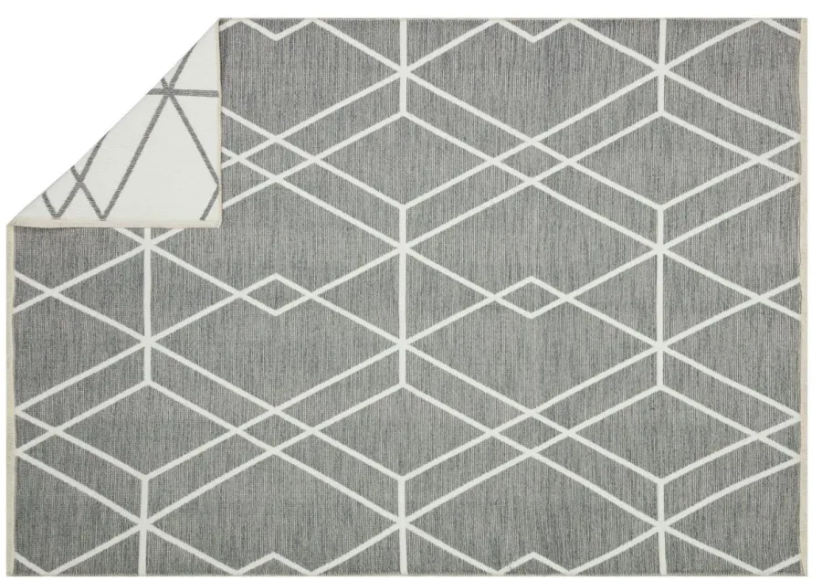 obrazek 3 Biało szary dywan geometryczny z serii Boucle