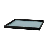 Zdjęcie Ekskluzywna skórzana taca w rozmiarze 25x25xH3 cm w kolorze jasnobłękitnym