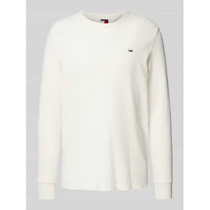 Zdjęcie Bluzka o kroju slim fit z długim rękawem i wyhaftowanym logo