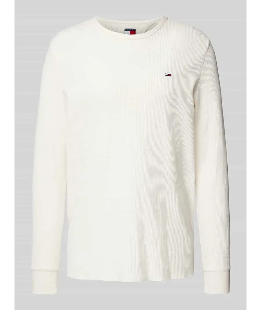 obrazek 1 Bluzka o kroju slim fit z długim rękawem i wyhaftowanym logo
