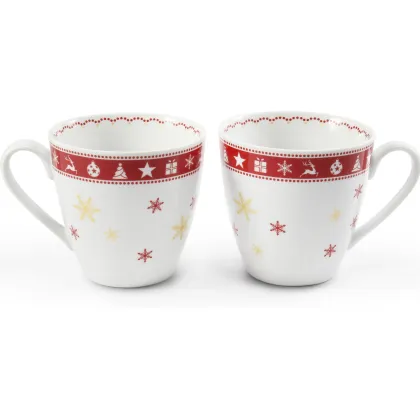 Zdjęcie Elegancki zestaw dwóch kubków z porcelany ze świątecznej kolekcji Christmas dreaming - Leander