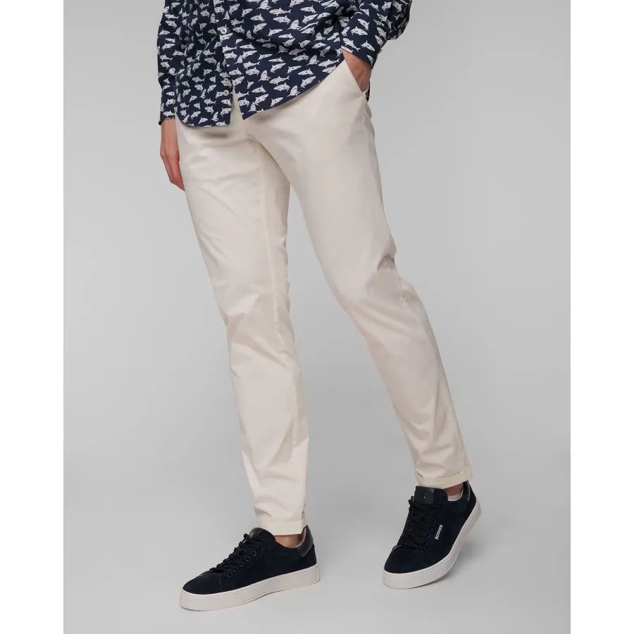 obrazek 1 Białe Spodnie Męskie Alberto Rob-luxury Cotton