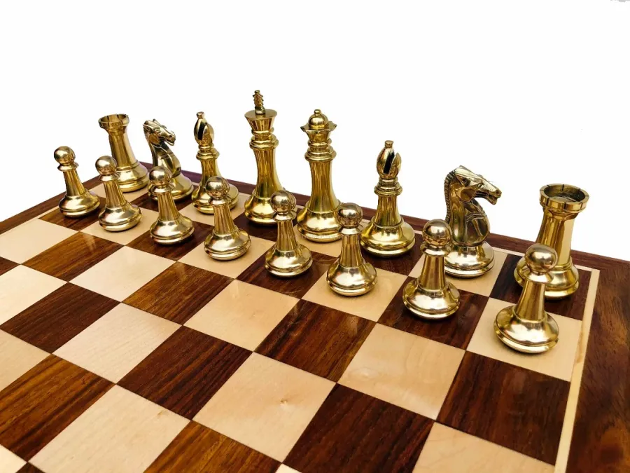 obrazek 4 Ekskluzywny zestaw mosiężnych szachów Staunton - The Chess Empire