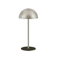 Picture Stylish chrome hat stand with a dark olive base