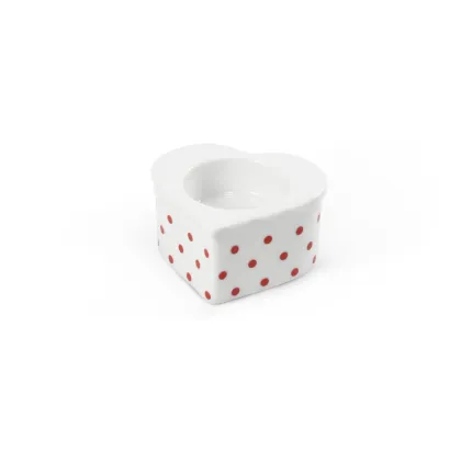 Zdjęcie Stylowy porcelanowy świecznik o oryginalnym kształcie - Leander