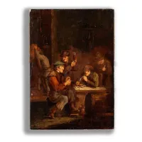 Picture Antique painting Interior of an inn with figures – 18th century
